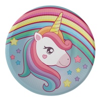 Platos de Unicorn Magic de 18 cm - 8 unidades