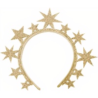 Diadema de estrellas doradas