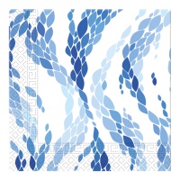 Servilletas de olas azules de 16,5 x 16,5 cm - 20 unidades