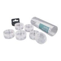 Tubo porta tarros transparente con 5 tarros de 15 ml - Artis Decor