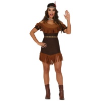 Disfraz de indio marrón para mujer