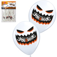 Globos de látex de fantasma terrorífico - 6 unidades