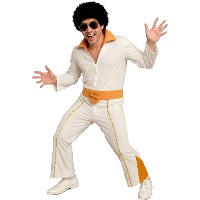 Disfraz de Rey del Rock dorado para hombre