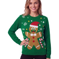 Jersey de Navidad de galleta de jengibre para mujer