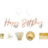 Pack de mesa dulce de Happy Birthday Golden - 60 piezas