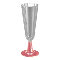 Copa de 150 ml de plástico con pie de colores - 4 unidades