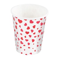 Vasos de corazones rojos - 8 unidades