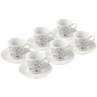 Taza de 90 ml de café Flores de colores - 6 servicios