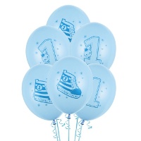 Globos de látex primer cumpleaños de 30 cm - PartyDeco - 6 unidades