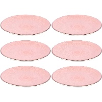 Plato de 27 cm de gres mandala rosa - Vessia - 6 unidades