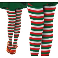 Pantys a rayas rojas, blancas y verdes