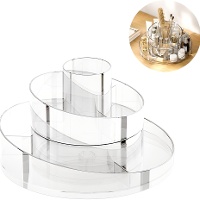 Organizador de maquillaje giratorio 3 niveles 360° de 16,5 x 16,5 x 18 cm