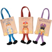 Bolsa de Reyes Magos con piernas de peluche - 1 unidad