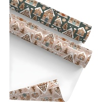 Papel de regalo de casa de Navidad de 2 x 0,70 m - 1 unidad