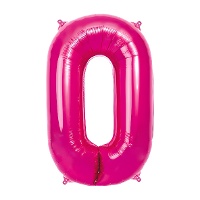 Globo número 0 rosa oscuro de 65 cm - 1 unidad