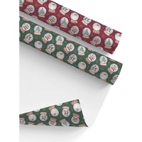 Papel de regalo de bolas de Navidad de 2 x 0,70 m - 1 unidad