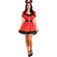 Disfraz de ratoncita minnie con orejas para mujer