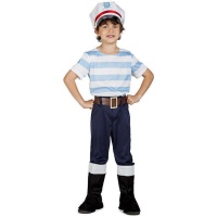 Disfraz de marinero azul a rayas para niño
