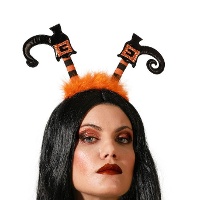 Diadema de piernas de bruja a rayas