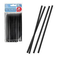 Pajitas de 19,70 cm de plástico negras - Best Products - 20 unidades