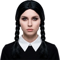 Peluca negra de trenzas