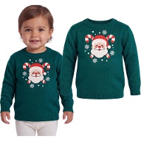 Jersey de Navidad de Papá Noel con glitter para bebé