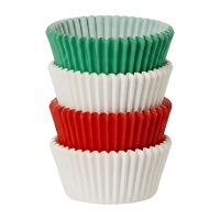 Cápsulas para cupcakes de 5,5 cm verde, rojo y blanco - Decora - 75 unidades