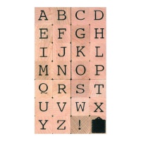 Sellos de abecedario mayúscula de 2 x 2 cm - 28 unidades