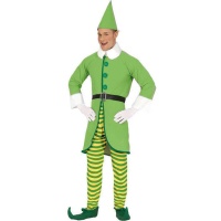Disfraz de elfo verde y amarillo para adulto