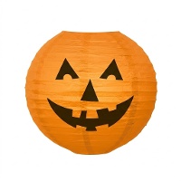 Farol de papel de calabaza alegre de 25,4 cm - 1 unidad