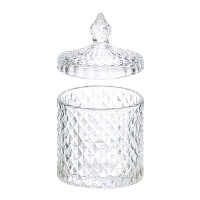 Bombonera de 14 x 8,5 x 8,5 cm transparente a rombos