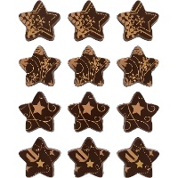 Figuras de chocolate belga de Estrellas Bronce - 12 unidades