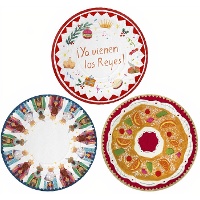 Bandeja de 30 cm de Reyes Magos y roscón - 2 unidades
