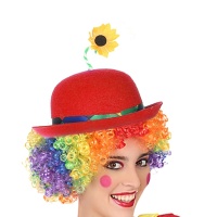 Sombrero de payaso con flor