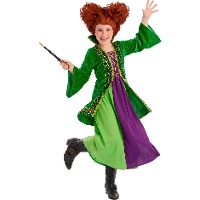 Disfraz de bruja de Salem verde para niña