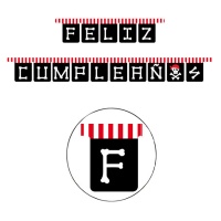 Guirnalda de feliz cumpleaños de Piratas - 2,10 m