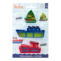Kit de cortadores para galletas de forma de barcos - Decora - 3 unidades