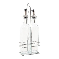 Aceitera y vinagrera de 250 ml con soporte