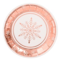 Platos de Rose Gold Snow de 23 cm - 6 unidades