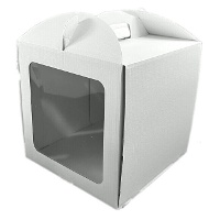 Caja de 20 x 20 x 20 cm para tarta con asa y ventana - Azucren