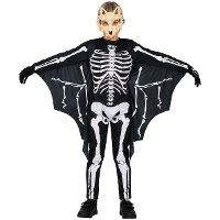 Disfraz de esqueleto murciélago siniestro infantil