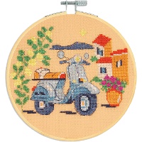 Kit de punto de cruz - Vespa azul - DMC