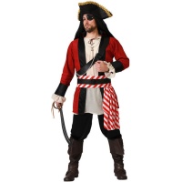 Disfraz de pirata rojo para hombre