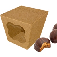 Caja para galletas y bombones kraft de 12 x 12 x 11 cm - Sweetkolor - 1 unidad
