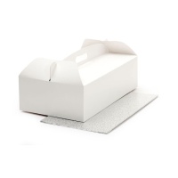 Caja para tarta rectangular con base de 31 x 16 x 12 cm - Decora