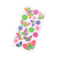 Pegatinas 3D de mariposas y flores - 18 piezas