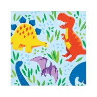 Servilletas de Dino Friends de 12,5 x 12,5 cm - 16 unidades