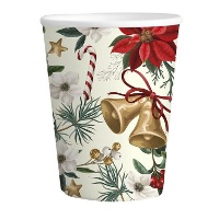Vasos de flor de Navidad y campanas de 266 ml - 6 unidades