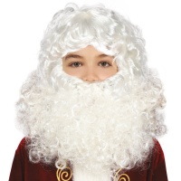 Peluca y barba de Papá Noel infantil