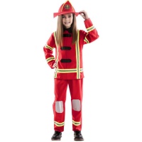 Disfraz de bombero rojo con sombrero para niño